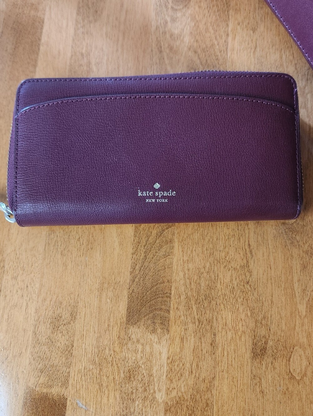kate spade New York  Zip-Around Wallet In Cherrywood Burgundy